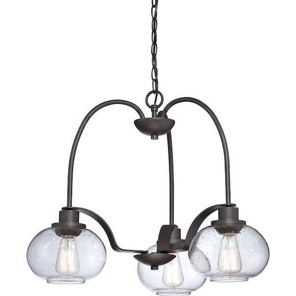 Quoizel TRG5103OZ Trilogy 22" Chandelier, 3-Lights, Old Bronze, New - Picture 1 of 3